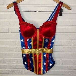 DC Comics Wonder Woman Corset Halloween Costume, Women’s Size Small